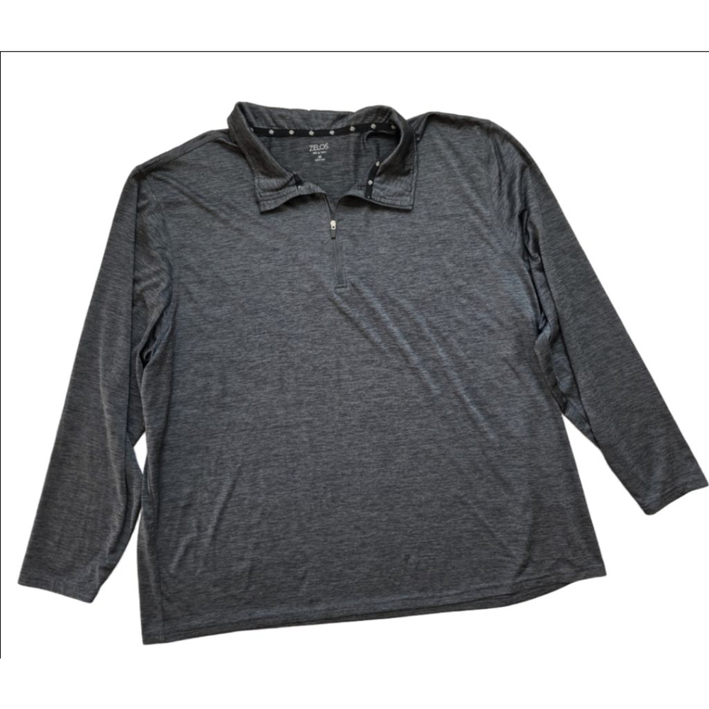 Men's Zelos Gray Long Sleeve Pullover Shirt Size 3XL